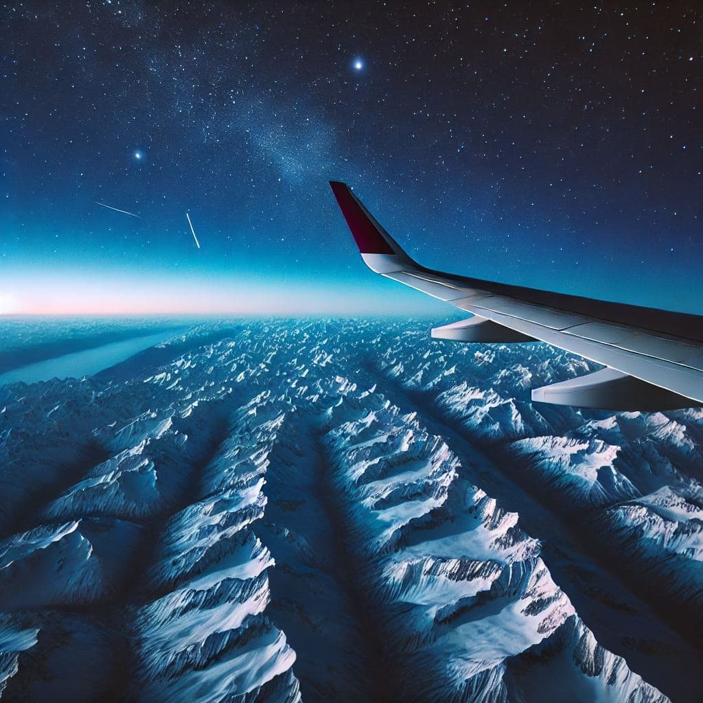 Case Study - plane flying over mountains